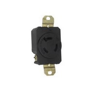 Pass & Seymour® L1220-R 3-Phase Single Turnlok Receptacle, 480 VAC, 20 A, 3 Poles, 3 Wires, Black