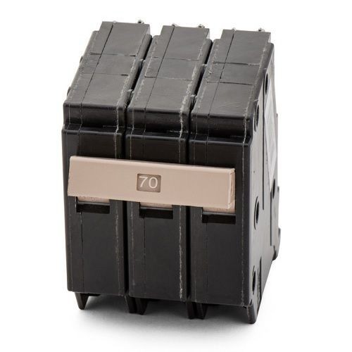 CH370Cutler-Hammer CH370 Type CH Standard Molded Case Circuit Breaker, 240 VAC, 70 A, 10 kA, 3 Poles, Long Time/Instantaneous Trip