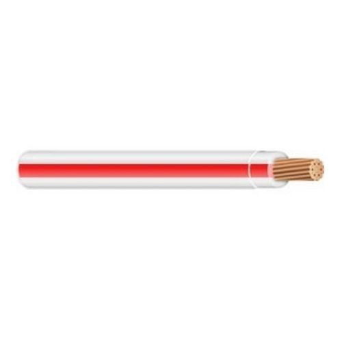 THHN12STRWE/RDRTHHN Wire, Stranded, 12 AWG, White/Red Stripe, Reel, 2500 ft