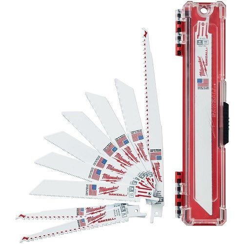49-22-1110Milwaukee® SAWZALL® 49-22-1110 Saw Blade Set, 10 Pieces, 18 TPI, 1/2 in Universal Tang, For Use With Reciprocating Saw, Bi-Metal