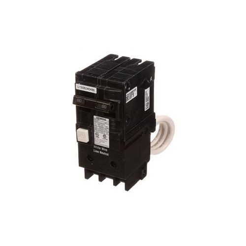 QF250ASiemens QF250A Type GFCI Ground Fault Circuit Breaker, 120/240 VAC, 50 A, 10 kA Interrupt, 2 Poles, Thermal/Magnetic Trip