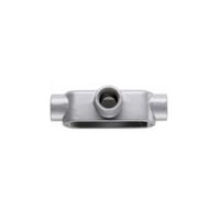 Crouse-Hinds Condulet® T200M Type T Conduit Outlet Body, 2 in Hub, 5 Form, 76 cu-in Capacity, Malleable Iron, Aluminum Acrylic Painted/Electro-Galvanized