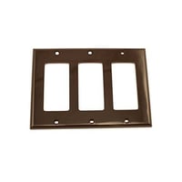 Leviton® Decora® 80411 Standard Size Wallplate, 3 Gangs, 4.5 in H x 6.37 in W, Thermoset, Brown