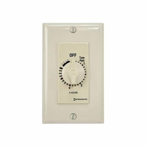 FD6HHIntermatic® FD6HH Auto Off Decorator Mechanical Spring Wound Timer, 6 hr Setting, 125/257 VAC, 1 hp, 2 hp, 1NO/SPST Contact, 1 Pole