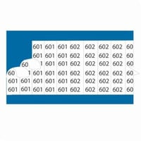 WC9SE-Z Code® WC6S Self-Sticking Solid Number Wire Marker Card, 1-1/2 in L x 1/4 in W, Black/White, Vinyl Cloth, 66 Markers per Card