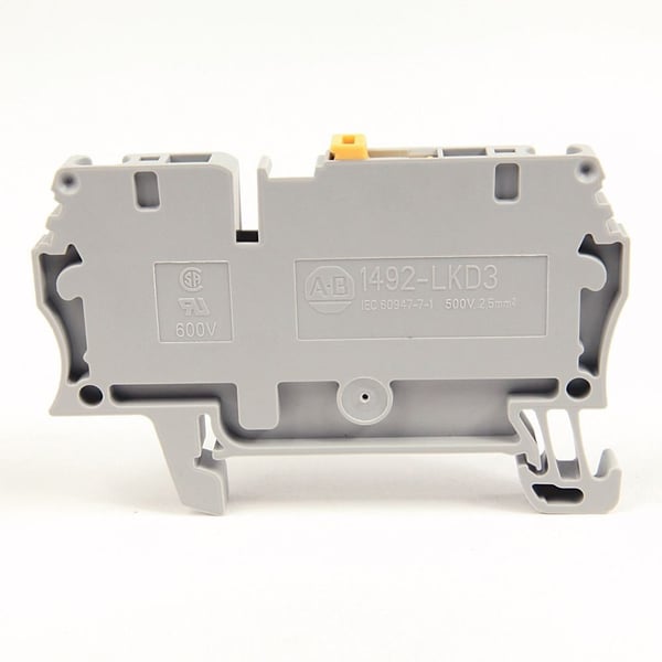 1492-LKD3Allen-Bradley, 1492-LKD3, Spring Clamp Terminal Block,Knife Disconnect Feed-Through, 2.5 mm (# 22 AWG - # 14 AWG), Standard Feedthrough, Gray (Standard),