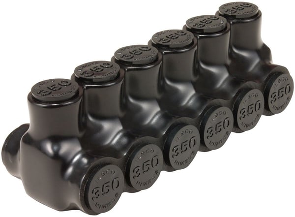 PBTD-4-500ILSCO® NIMBUS® PBTD-6-4 Type PBTD 2-Sided Entry 6-Port Dual Rated Insulated Multi-Tap Connector, Aluminum/Copper Conductor, Aluminum