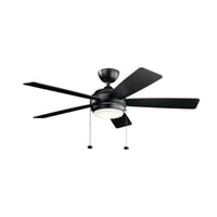 330174SBKKichler® Starkk™ 330174SBK Ceiling Fan, 52 in Blade, 12 deg Blade Pitch, Steel Housing, Wood Blade, 1368/4051 cfm Flow Rate