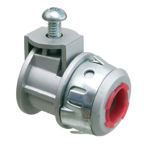 Arlington Saddlegrip® SNAP-TITE® SG38AST Straight Cable Connector With Insulated Throat, 3/8 in Trade, 1/2 in Knockout, 0.405 to 0.612 in Cable Openings, Die Cast Zinc