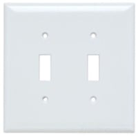 EATON Arrow Hart® 2139W-SP-L Standard Wallplate, 2 Gangs, 4.5 in H x 4.56 in W, Thermoset, White