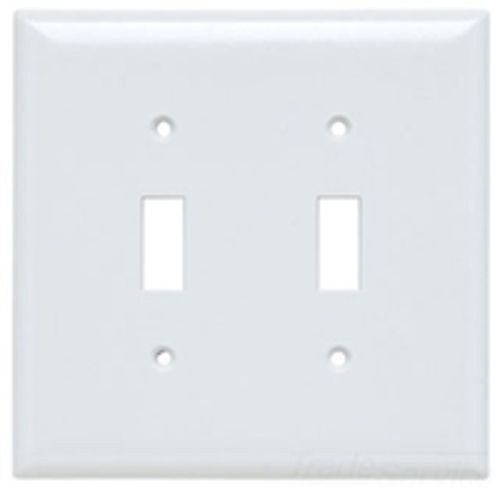 EATON Arrow Hart® 2139W-SP-L Standard Wallplate, 2 Gangs, 4.5 in H x 4.56 in W, Thermoset, White