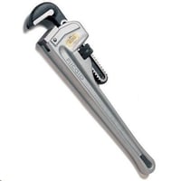 RIDGID® 31105 Straight Pipe Wrench, 3 in Pipe, 24 in OAL, Floating Forged Hook Jaw, Aluminum Handle, Knurled Nut Adjustment