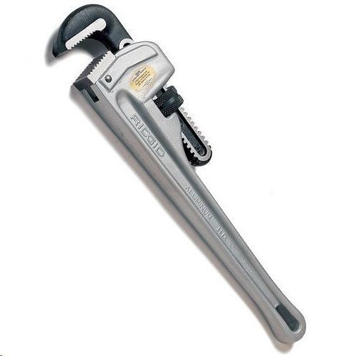 RIDGID® 31105 Straight Pipe Wrench, 3 in Pipe, 24 in OAL, Floating Forged Hook Jaw, Aluminum Handle, Knurled Nut Adjustment