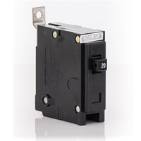 BAB1020EATON QuickLag® BAB1020 Type BAB Miniature Circuit Breaker, 120/240 VAC, 20 A, 10 kA Interrupt, 1 Poles, Non-Interchangeable Thermal Magnetic Trip