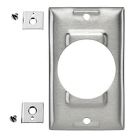 Bryant Electric SS750 Standard Wallplate, 1 Gangs, 4.5 in H x 2.87 in W, 302/304 Stainless Steel