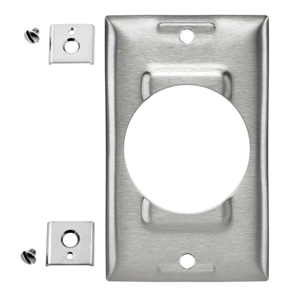 Bryant Electric SS750 Standard Wallplate, 1 Gangs, 4.5 in H x 2.87 in W, 302/304 Stainless Steel