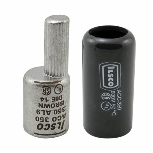 ACO-750ILSCO® ClearChoice® ACO-750 Dual Rated Offset Pigtail Adapter With Insulating Cover, 700 to 750 kcmil Conductor, Die Code: 18, 0.81 in Dia x 1.76 in L Pin, Aluminum