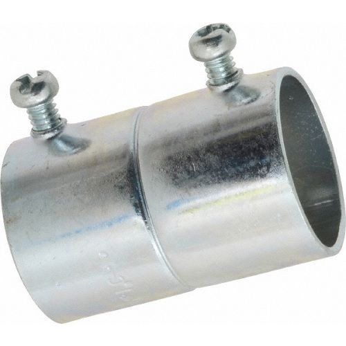 Crouse-Hinds 460 Set Screw Thinwall Concrete Tight Conduit Coupling, 1/2 in, For Use With EMT Conduit, Steel, Zinc Plated