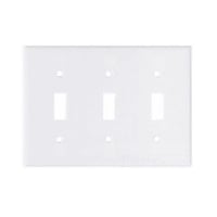 EATON Arrow Hart™ Eaton Wiring Devices 2141W-BOX 2000 Standard Toggle Switch Wallplate, 3 Gangs, 4.5 in H x 6.37 in W, Thermoset, White