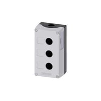 3SU18030AA000AB1Siemens SIRIUS 3SU18030AA000AB1 3-Hole Pushbutton Enclosure With 3 Control Point, 85 mm W x 64 mm D, NEMA 1/2/3/3R/4/4X/12/13 NEMA Rating, Plastic