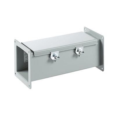F88W48nVent HOFFMAN F88W48 F20 Feed Through Straight Section Wireway, 48 in L x 8 in W x 8 in H, Butt Hinged Cover, Steel