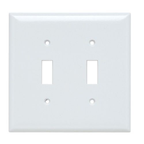Pass & Seymour® Sierraplex® SPJ2-W Junior Jumbo Wallplate, 2 Gangs, 7 in H x 7 in W, Thermoplastic, White