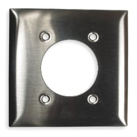 SS703Bryant Electric SS703 Standard Wallplate, 2 Gangs, 4.5 in H x 4.6 in W, 302/304 Stainless Steel