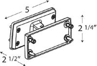 Line DrawingRAB SWIVEL30W Swivel Plate, For Use With LPACK LED, WPLED10, WPLED13, WPLED18, WPLED20 and WPLED26 Fixture, 30 deg, Die Cast Aluminum, White