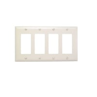 Pass & Seymour® TradeMaster® TP264-I Standard Wallplate, 4 Gangs, 5-1/2 in H x 8-3/8 in W, Nylon/Thermoplastic, Ivory