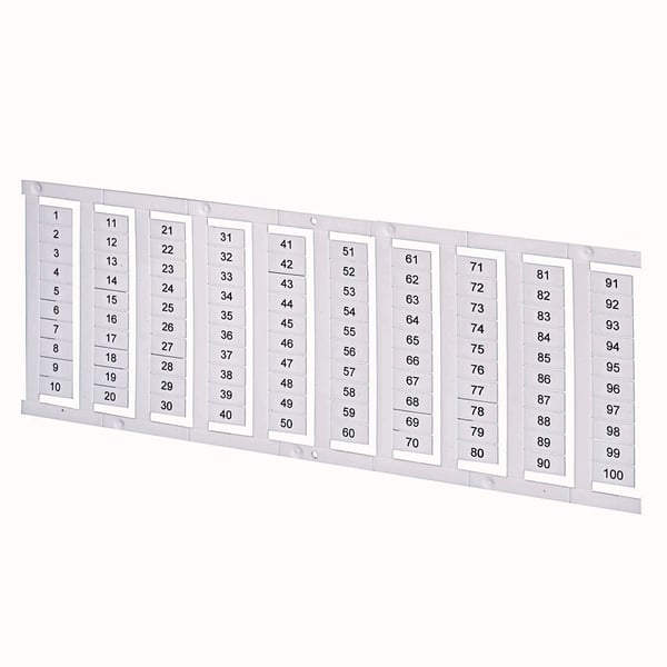 1492-M6X10V1-50Allen-Bradley 1492-M6X10V1-50 1492 Terminal Block Accessories Snap-In Individual Marker Card, 6 mm x 10 mm, Vertical Text, 1-50, Repeat Sequence Printing