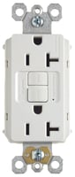 PT2097WPass & Seymour® PlugTail® PT2097W Duplex Self-Test GFCI Receptacle, 125 VAC, 20 A, 2 Poles, 3 Wires, White
