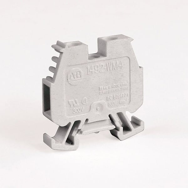 1492-WM4-WAllen-Bradley 1492-WM4-W 1492-W IEC Terminal Block, One-Circuit Mini Feed-Through Block, 4 mm (# 22 AWG - # 10 AWG) or 2.5 mm (# 22 AWG - # 12 AWG), Standard Feedthrough, White