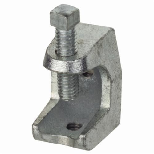 510Steel City® 509 Beam Clamp, #10-24 Rod, 15/16 in THK Flange, 375 lb Load, Malleable Iron, Electroplated