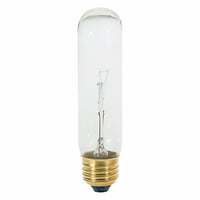 S3250SATCO® S3250 Dimmable Tubular Incandescent Lamp, 25 W, E26 Medium Incandescent Lamp, T10 Shape, 200 Lumens Initial