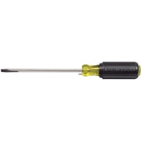 Klein® 605-6B Wire Bending Screwdriver, 1/4 in Cabinet Point, Steel Shank, 10-11/32 in OAL, Acetate Handle, Polished Chrome, ANSI/ASME Specified