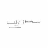 54443Color-Keyed® 54409 54400 1-Hole High Voltage Non-Insulated Compression Lug Connector, 1/0 AWG Copper Conductor, Die Code: 42R, 3/8 in Stud, Copper