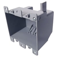 EZ25DOCANTEX® EZ-Box® EZ25DO Outlet Box, PVC, 25 cu-in Capacity, 2 Gangs, 6 Knockouts