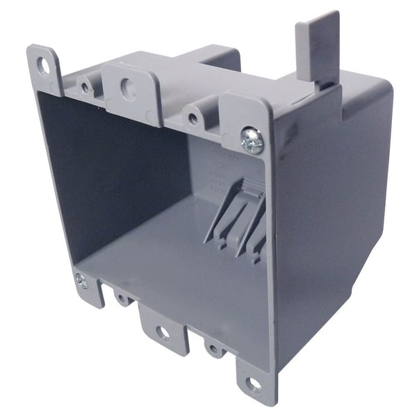 EZ25DOCANTEX® EZ-Box® EZ25DO Outlet Box, PVC, 25 cu-in Capacity, 2 Gangs, 6 Knockouts