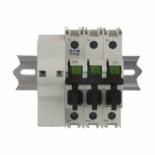 EATON CCP2SL-3-30CC Left Compact Circuit Protector Disconnect Switch, 600 VAC/125 VDC, 30 A, 3 Poles, Class CC Fuse, 18 to 4 AWG Wire