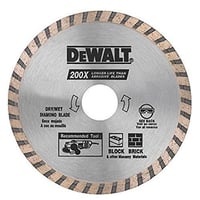 DeWALT® DW4725B High Performance Turbo Rim Diamond Saw Blade, 4-1/2 in Blade, 7/8 in, Dry Cutting