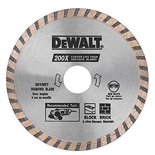 DeWALT® DW4725B High Performance Turbo Rim Diamond Saw Blade, 4-1/2 in Blade, 7/8 in, Dry Cutting