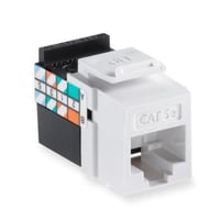 Leviton® QuickPort® 41106-RW6 6-Conductor 6-Position 110-Style Snap-In Connector, USOC/Voice Module, Flush Mount, 1 Port, Plastic, White