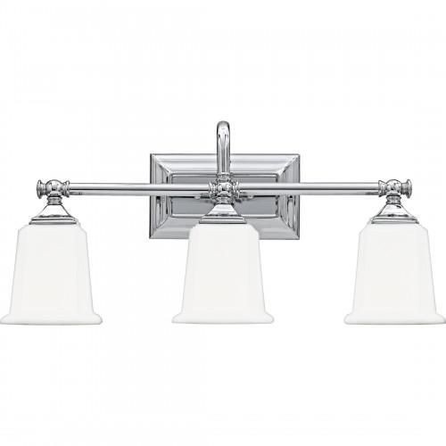 NL8603CQuoizel Inc NL8603C Nicholas Vanity Wall Bath Light, Incandescent Lamp, 120 V, Polished Chrome Housing, (3) Lamps