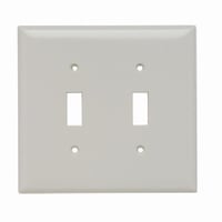 Pass & Seymour® Sierraplex® SPJ2-LA Junior Jumbo Wallplate, 2 Gangs, 5 in H x 4.93 in W, Thermoplastic, Light Almond