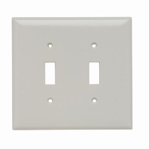 Pass & Seymour® Sierraplex® SPJ2-LA Junior Jumbo Wallplate, 2 Gangs, 5 in H x 4.93 in W, Thermoplastic, Light Almond