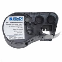 MC1-1000-595-OR-BKBrady® MC1-1000-595-OR-BK Label Maker Cartridge, 25 ft L x 1 in W, For Use With BMP®51, BMP®53 and BMP®41 Printers, Vinyl, Black/Orange