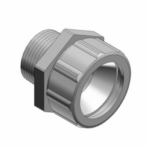 T&B® 2557 Ranger® Liquidtight Strain Relief Cord Connector, 1-1/4 in Trade, 1.375 to 1.485 in Cable Openings, Malleable Iron, Zinc Plated