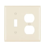 Pass & Seymour® TradeMaster® TP18-LA Standard Combination Wallplate, 2 Gangs, Light Almond, 4.7 in, Thermoplastic