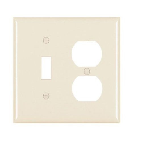 Pass & Seymour® TradeMaster® TP18-LA Standard Combination Wallplate, 2 Gangs, Light Almond, 4.7 in, Thermoplastic