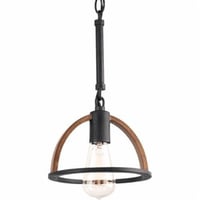 Progress Lighting® P5315-71 Trestle Casual/Traditional/Urban Industrial/Farmhouse Mini Pendant, (1) A19 Incandescent Lamp, 120 VAC, Gilded Iron Painted Housing